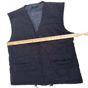 BodyGlow Mens Black Quilted Zipper Vest Size L Pockets Drawstring Waist heated